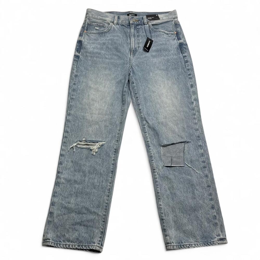 Express blue high rise ankle straight jeans   Size 6 women’s new with tag